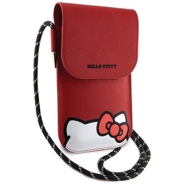 Usnjena torbica Hello Kitty Leather Hiding Kitty Cord - rdeča 3