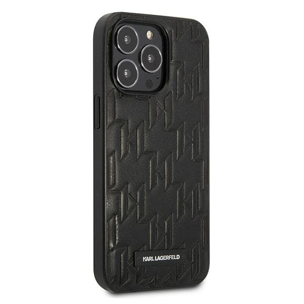 Ov. Karl Lagerfeld Monogram Plaque za iPhone 13/13 Pro - Črn 4