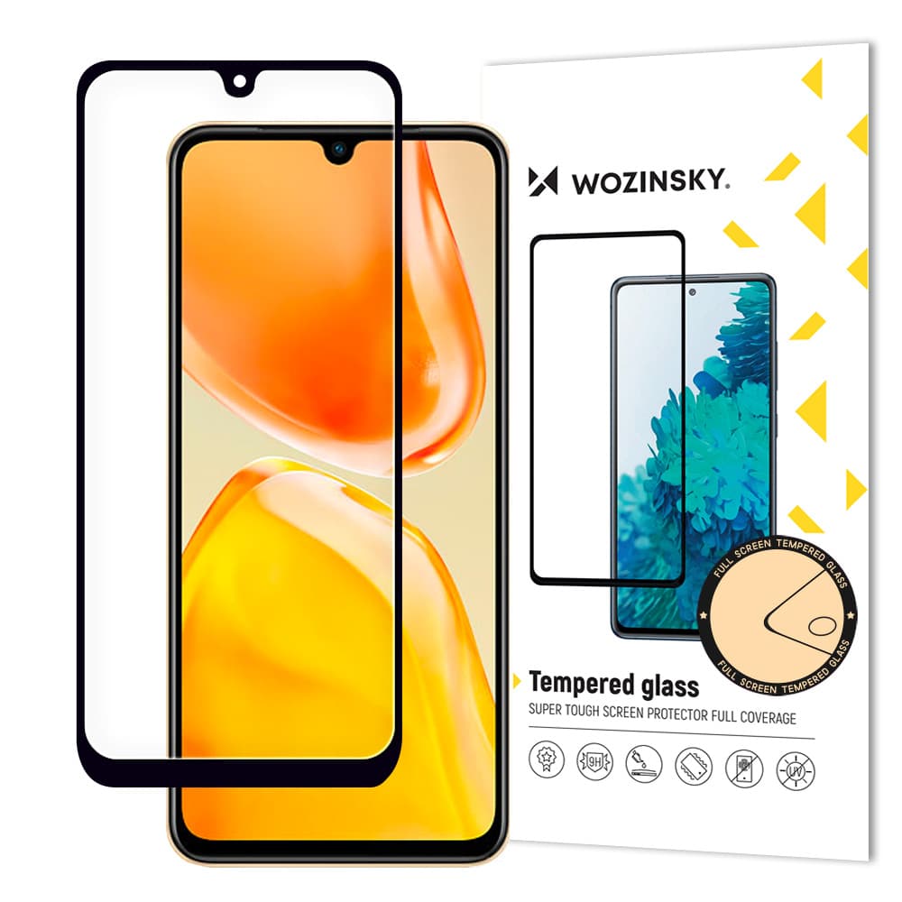 Wozinsky Full Glue kaljeno steklo Vivo X80 Lite / V25 s črnim okvirjem (ohranja prostor za ovitek)