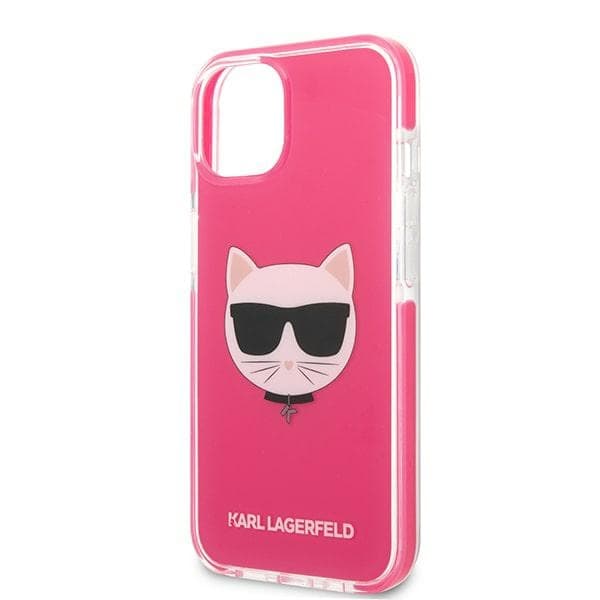 Karl Lagerfeld ovitek Choupette Head za iPhone 13 - fuksija 6