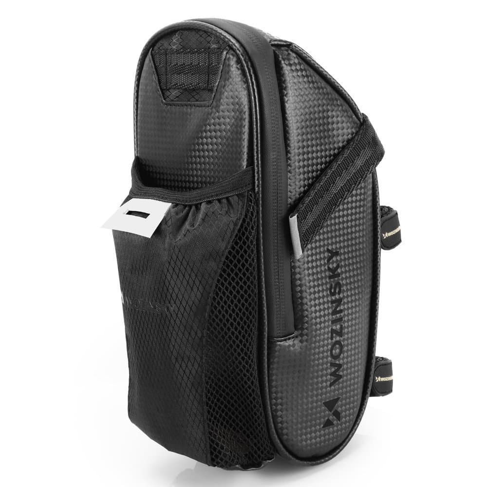 Wozinsky WBB20BK torba za pod sedež kolesa, 1.5L z žepom za bidon, črna 2