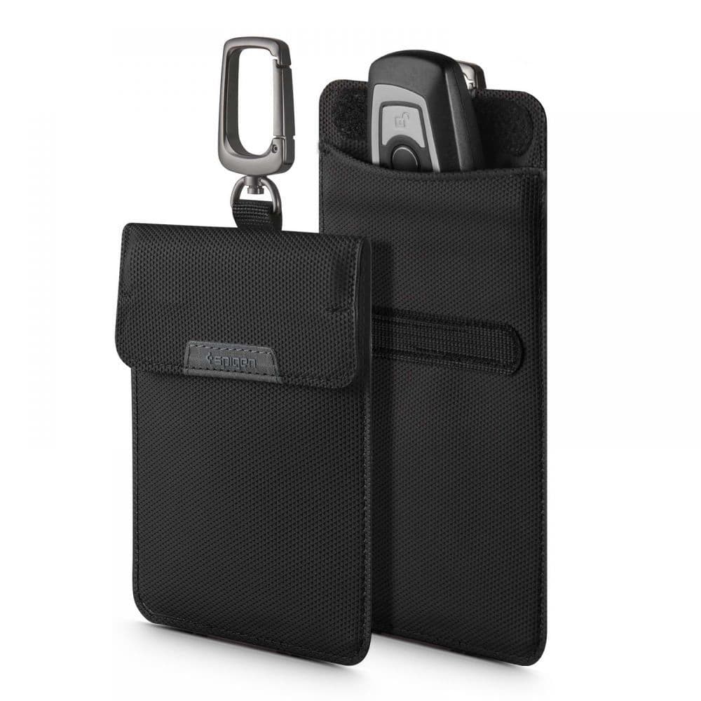 Spigen Pouch torbica za blokiranje RFID signala proti kraji (črna)