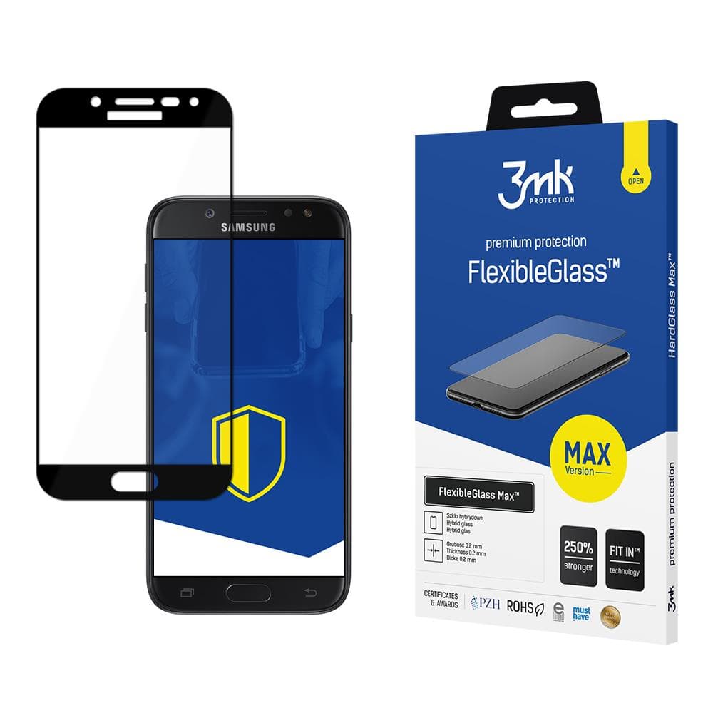 Kaljeno steklo 3mk FlexibleGlass Max za Samsung Galaxy J5 2017 - črno