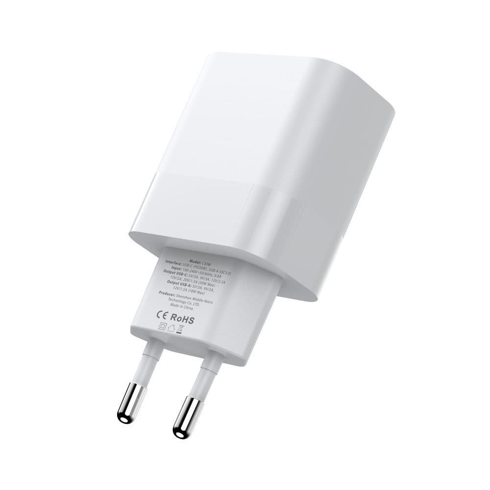 Tech-Protect C20W polnilnik 2x USB-C PD 20W - bela 4