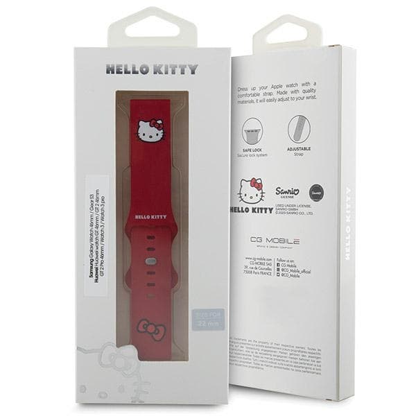 Pas za pametno uro Hello Kitty Silicone Kitty Head - 22 mm, rdeča 4