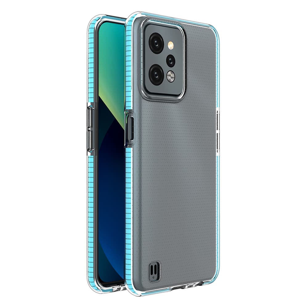 Hurtel Spring Case etui za Realme C31, silikonski ovitek z okvirjem, svetlo moder