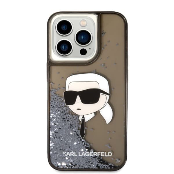 Karl Lagerfeld Glitter Karl's Head etui za iPhone 14 Pro Max - črna 3