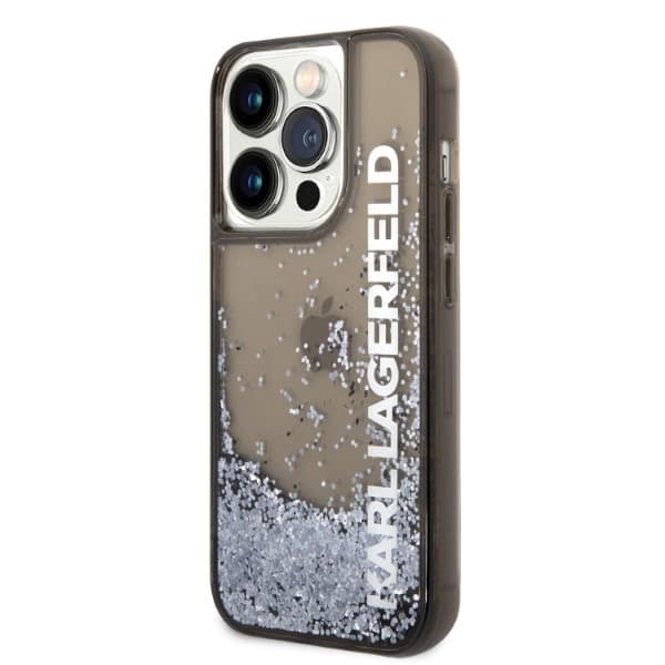 Karl Lagerfeld Liquid Glitter Elong ovitek za iPhone 14 Pro Max - črn 2