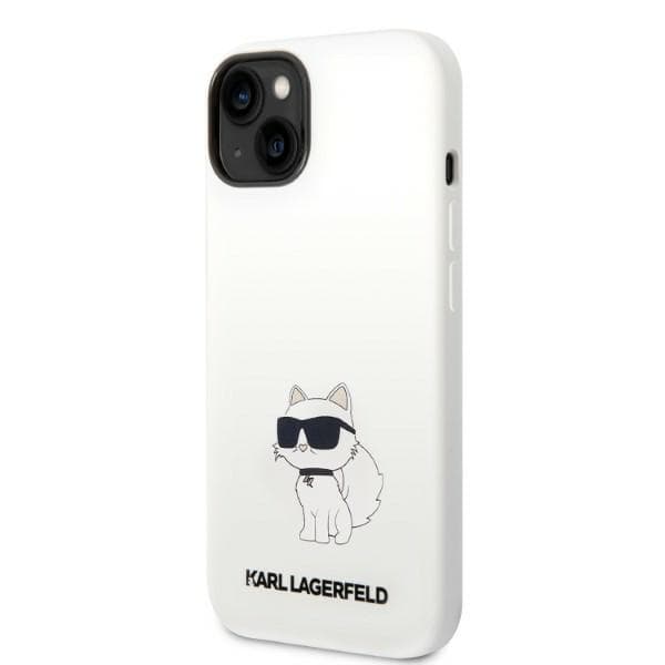 Ovitek Karl Lagerfeld KLHMP14MSNCHBCH iPhone 14 Plus 6.7" bela silikon Choupette MagSafe 2