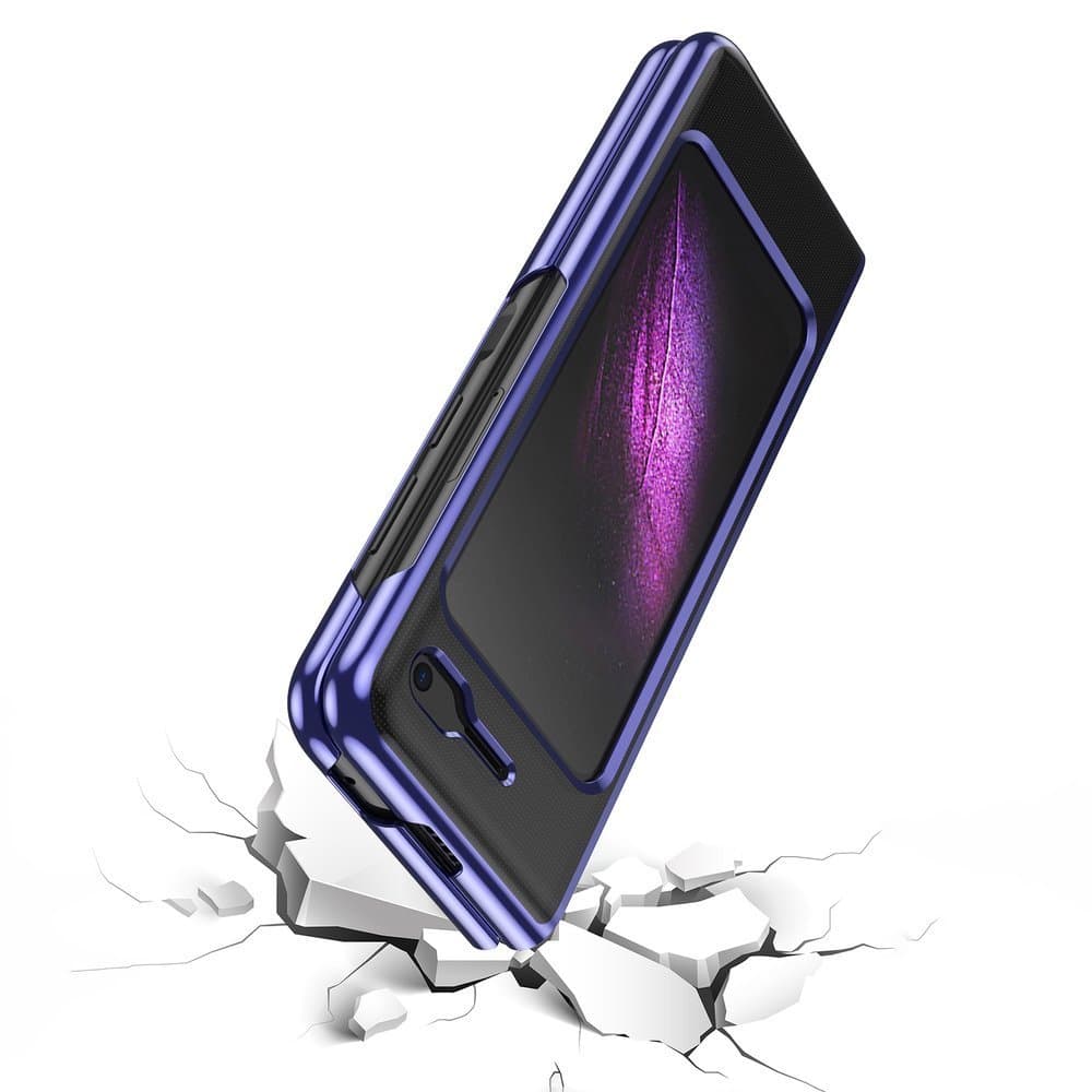 Plating Case elektropletna ovitek za Samsung Galaxy Fold, modra 3