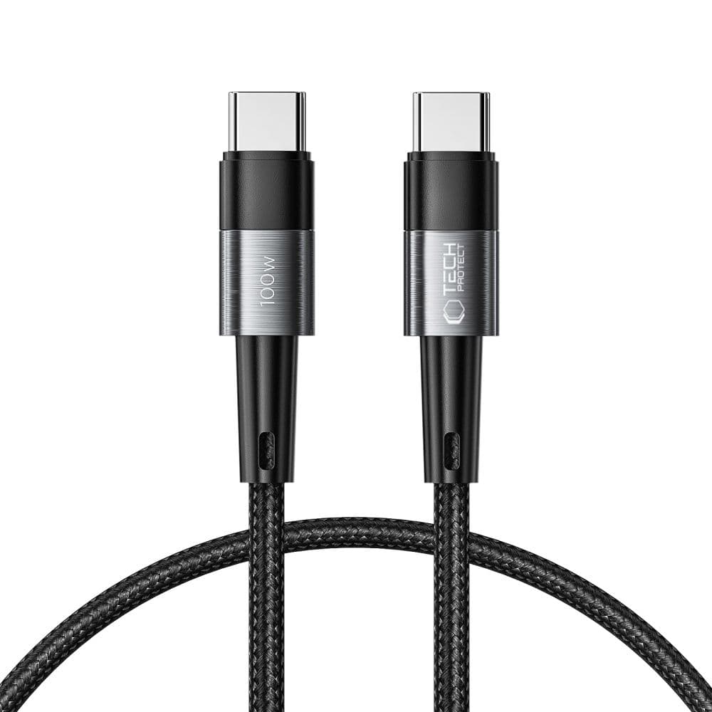 Tech-Protect UltraBoost USB-C/USB-C PD kabel 100W 5A 0.25m - Siva