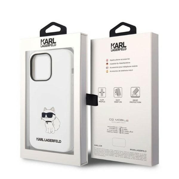 Karl Lagerfeld Silicone Choupette etui za iPhone 14 Pro Max - bela 8