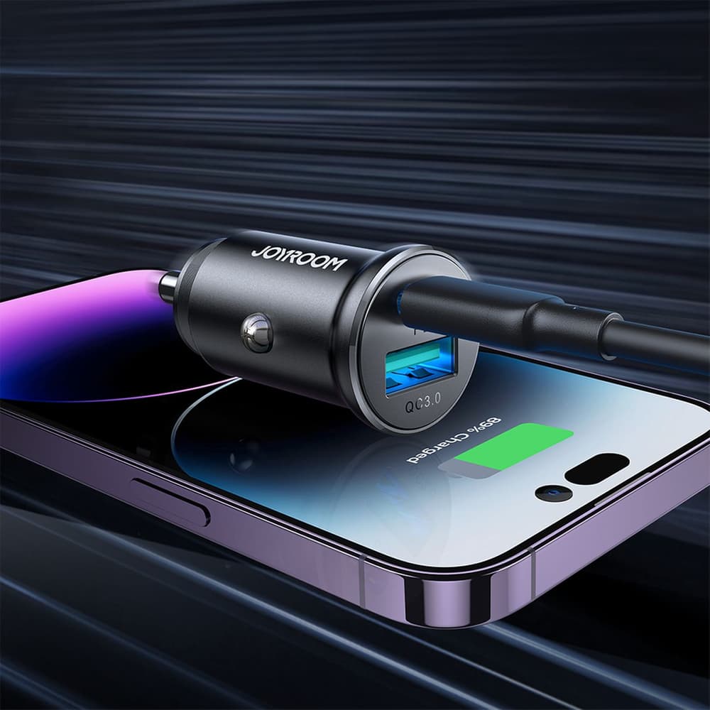 Mini avtomobliski polnilec Joyroom JR-CCN05 USB-A/USB-C 30W - Črna 7