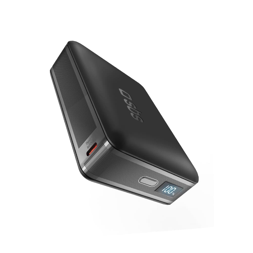 SBS HD 30W 10000mAh USB-C Powerbank z LCD zaslonom - Črna