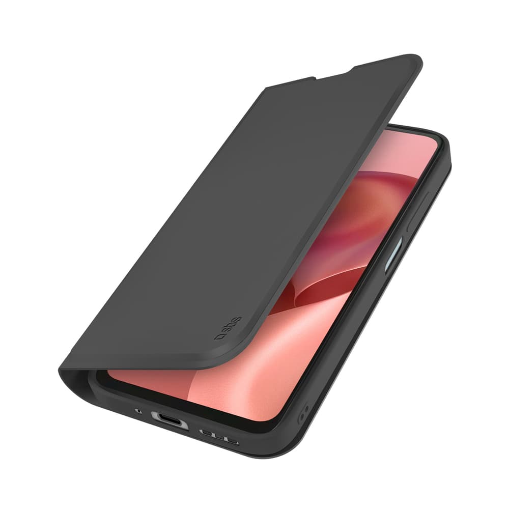 SBS Wallet Smooth ovitek za Motorola Moto G06 s preklopom - črn