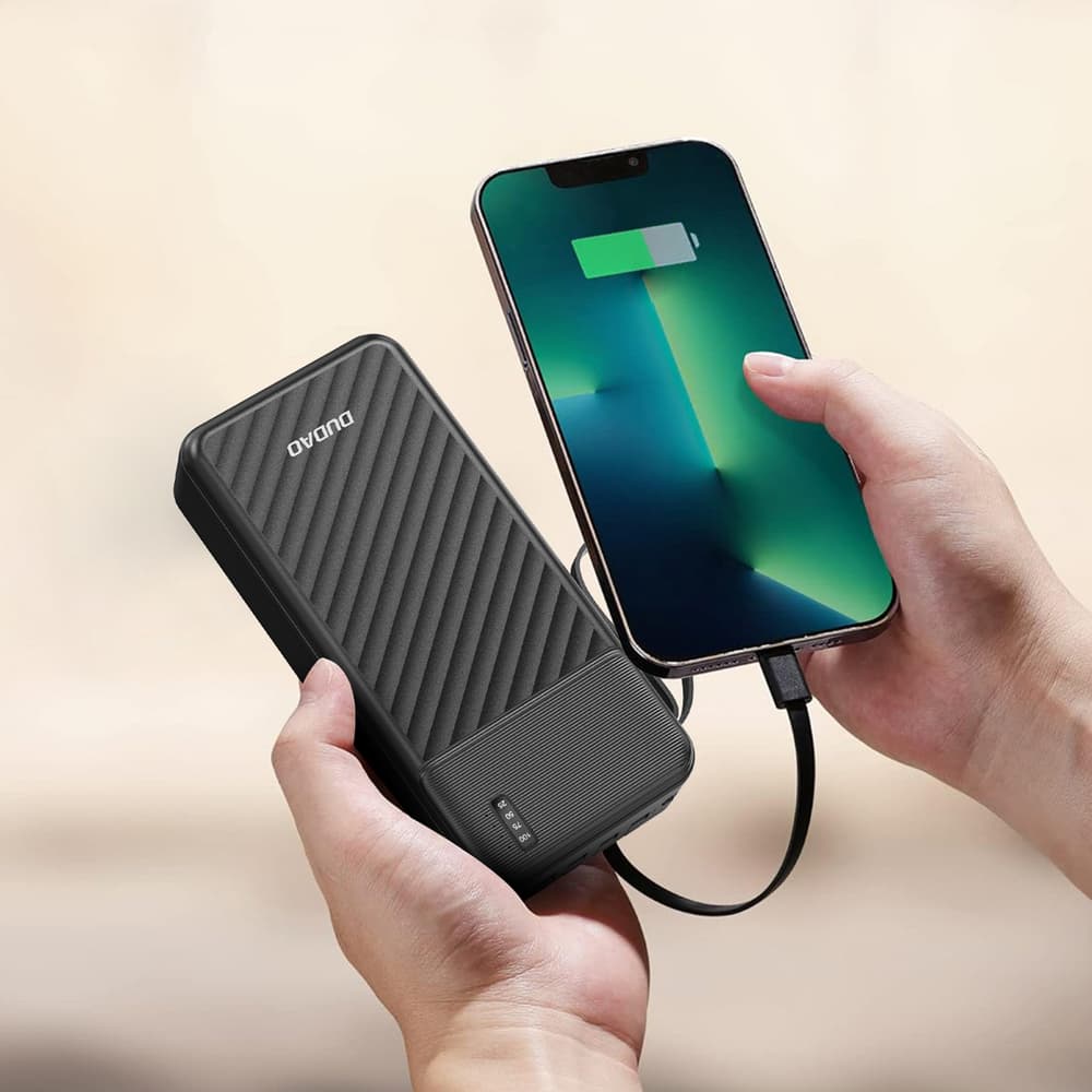 Dudao K11 Max Powerbank 30000mAh s 4 vgrajenimi kabli - črn 2