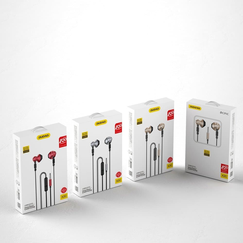 Dudao X2C žične slušalke 3.5mm mini jack, kovinske, sive 5