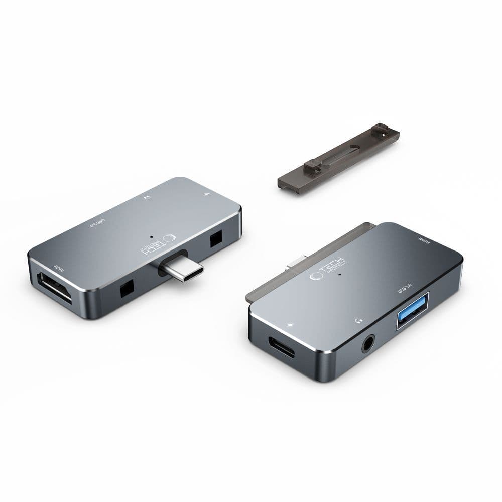 Pesto Tech-Protect V6 4v1 USB-C - HUB (HDMI, USB-A, PD 100W) sivo 8