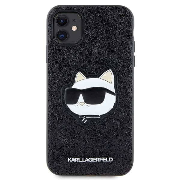 Karl Lagerfeld ovitek Glitter Choupette Patch iPhone 11 / Xr 6.1" - črn 3