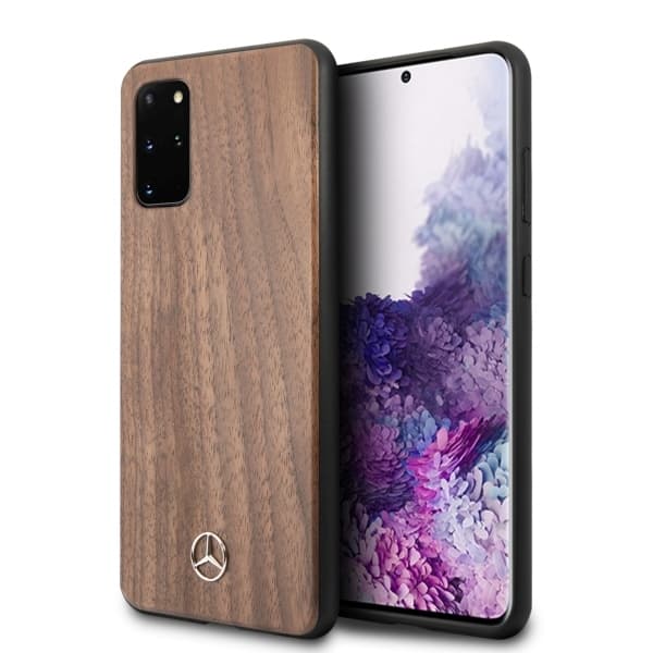 Ovitek Mercedes Wood Line Walnut za Samsung Galaxy S20+ - rjav