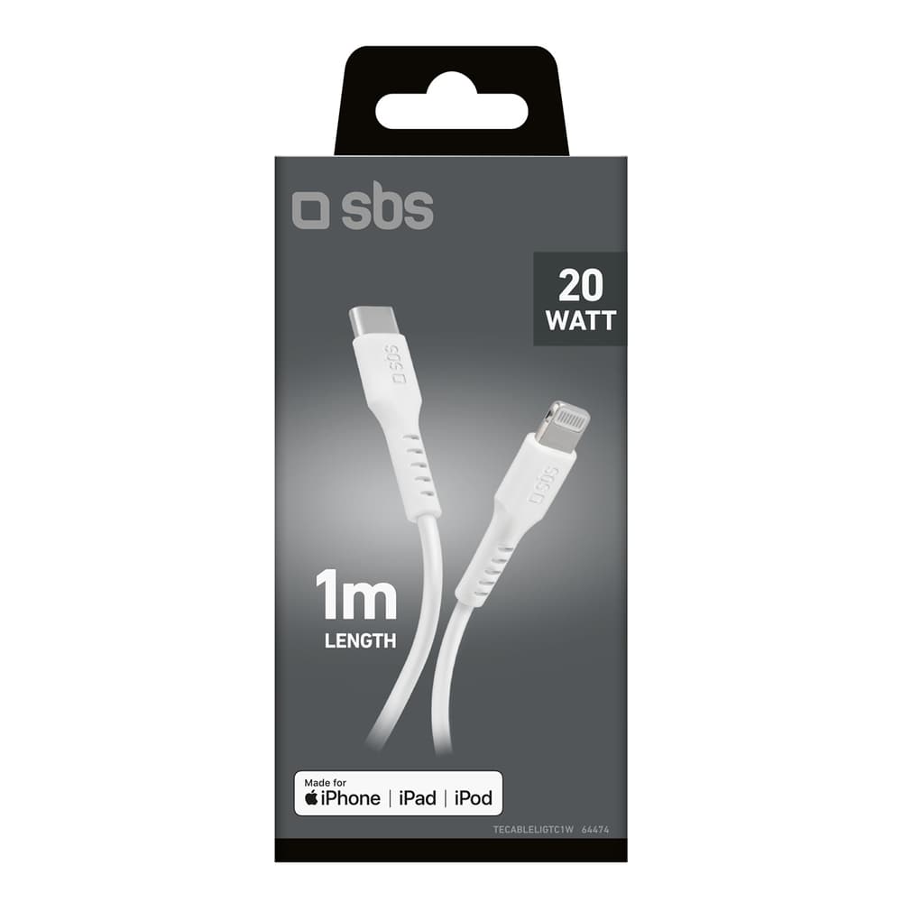 SBS kabel USB-C - Lightning MFi, 1m - bel 8