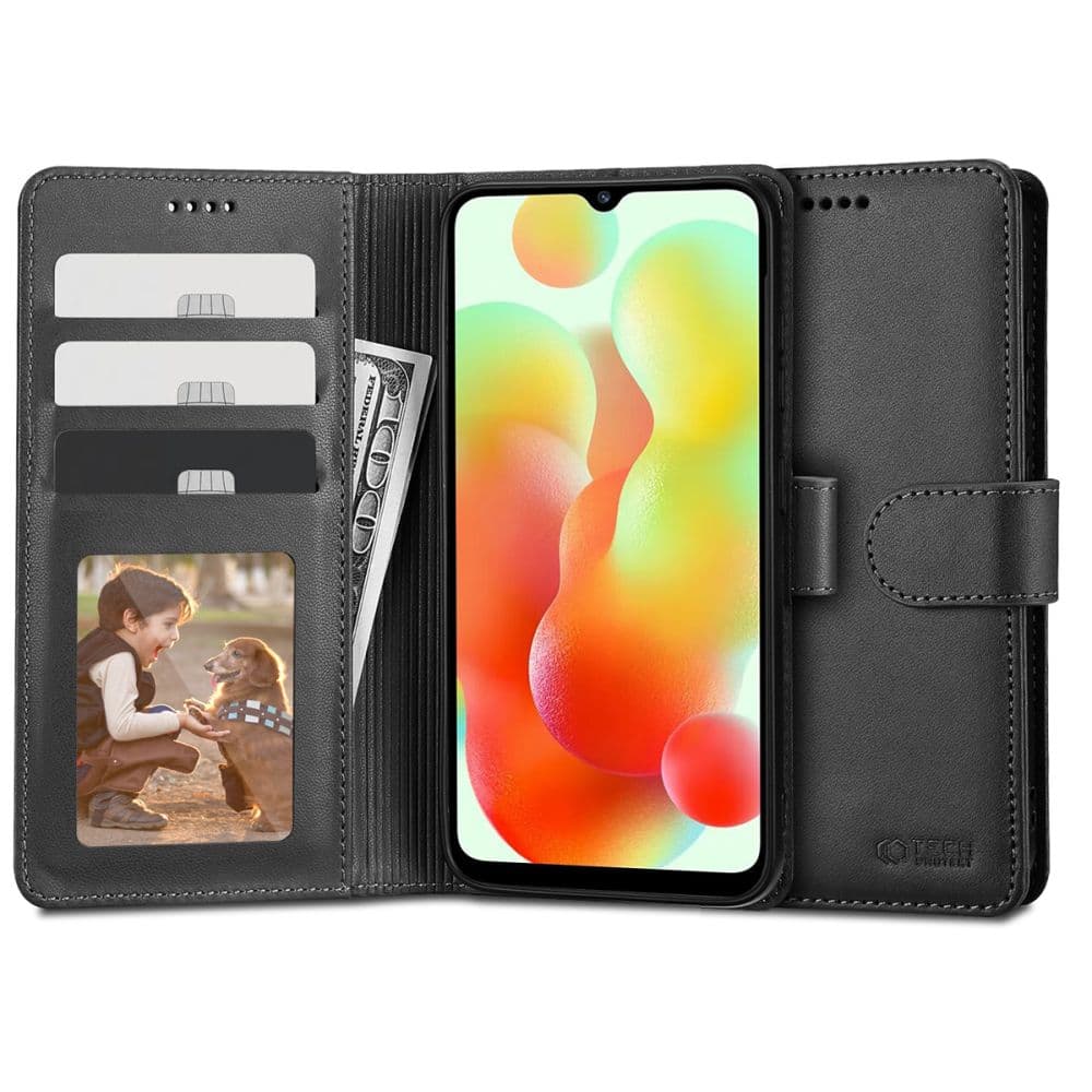 Tech-Protect Wallet etui za Xiaomi Redmi 12C, črna