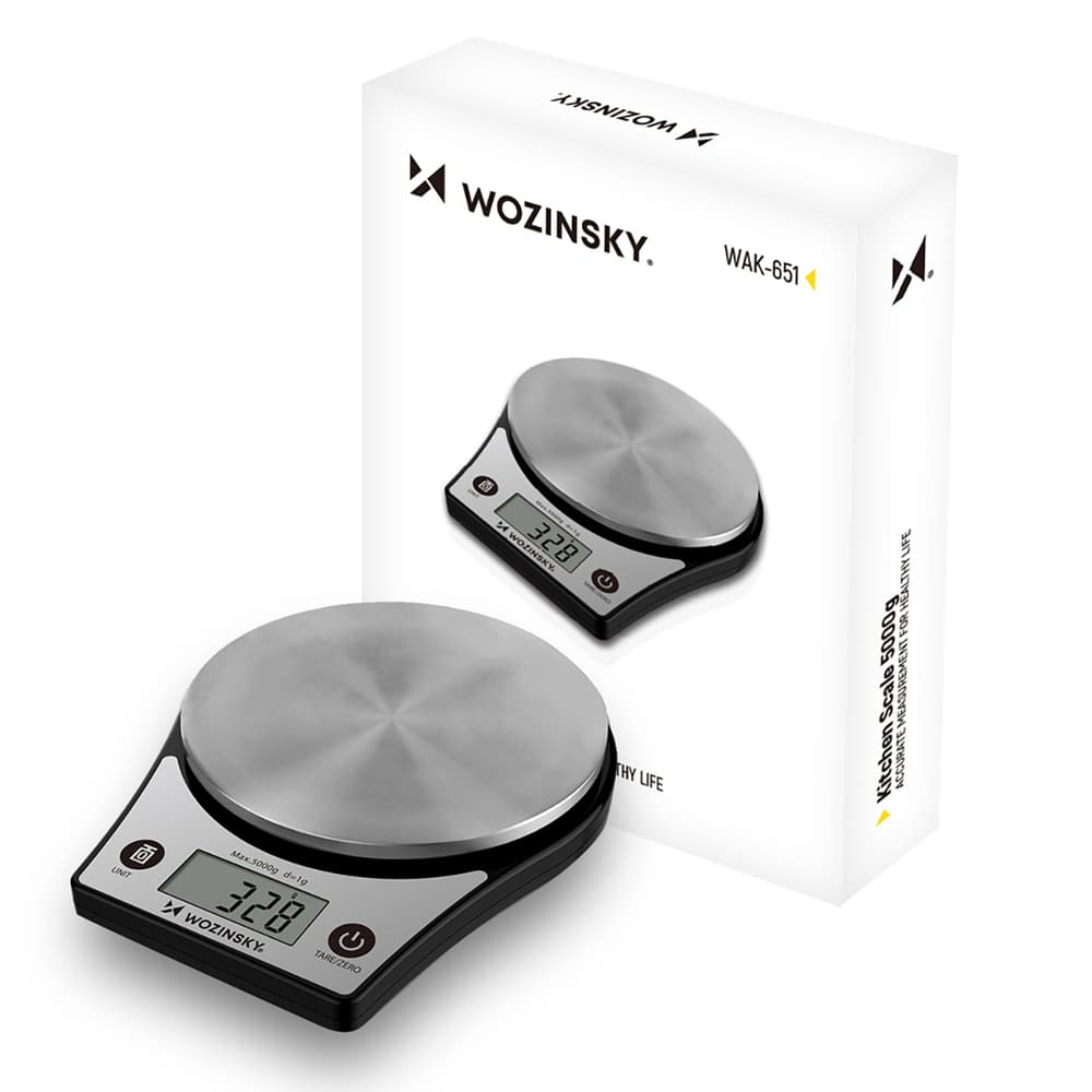 Wozinsky WAK-651 Kuhinjska tehtnica z LCD, do 5 kg, črna