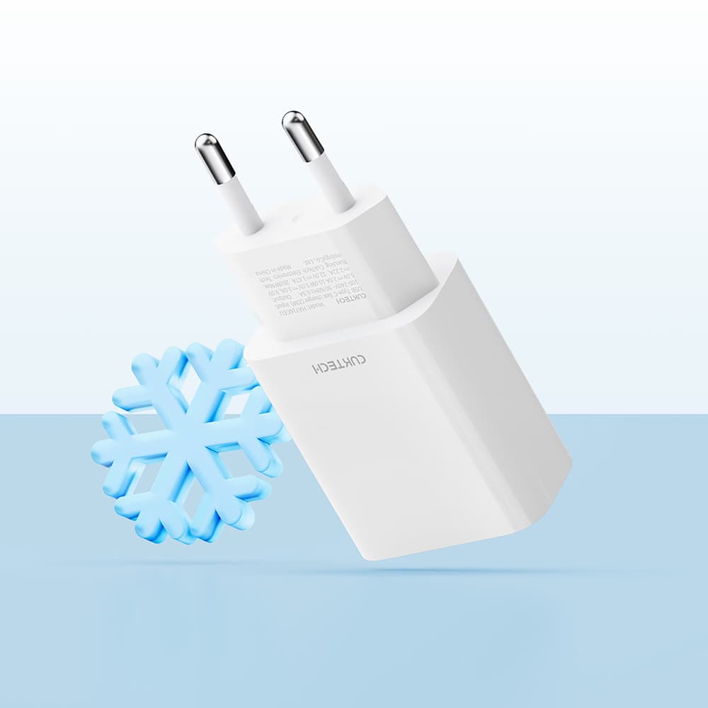 CUKTECH 20W USB-C GaN polnilnik EU vtič - Bel 4