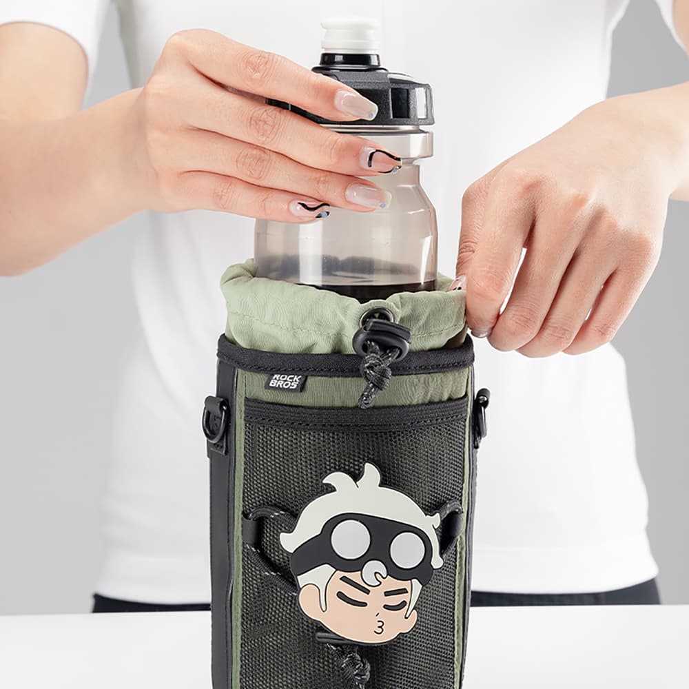 Rockbros termo torba za steklenico 1L z naramnico - zelena 3