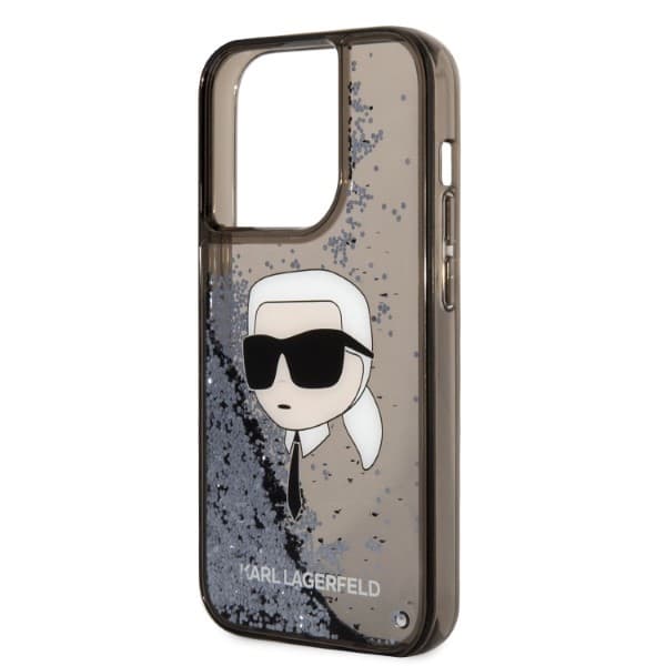 Karl Lagerfeld Glitter Karl's Head etui za iPhone 14 Pro Max - črna 6