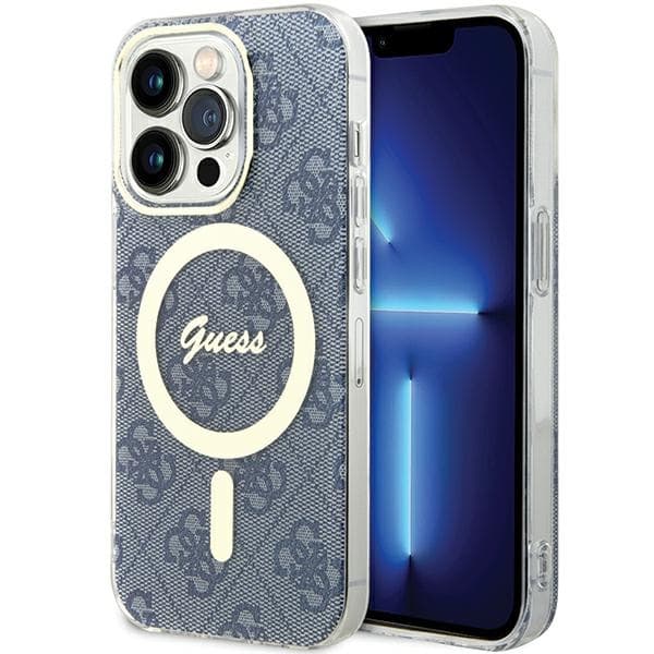 Guess IML 4G MagSafe etui za iPhone 15 Pro - modra