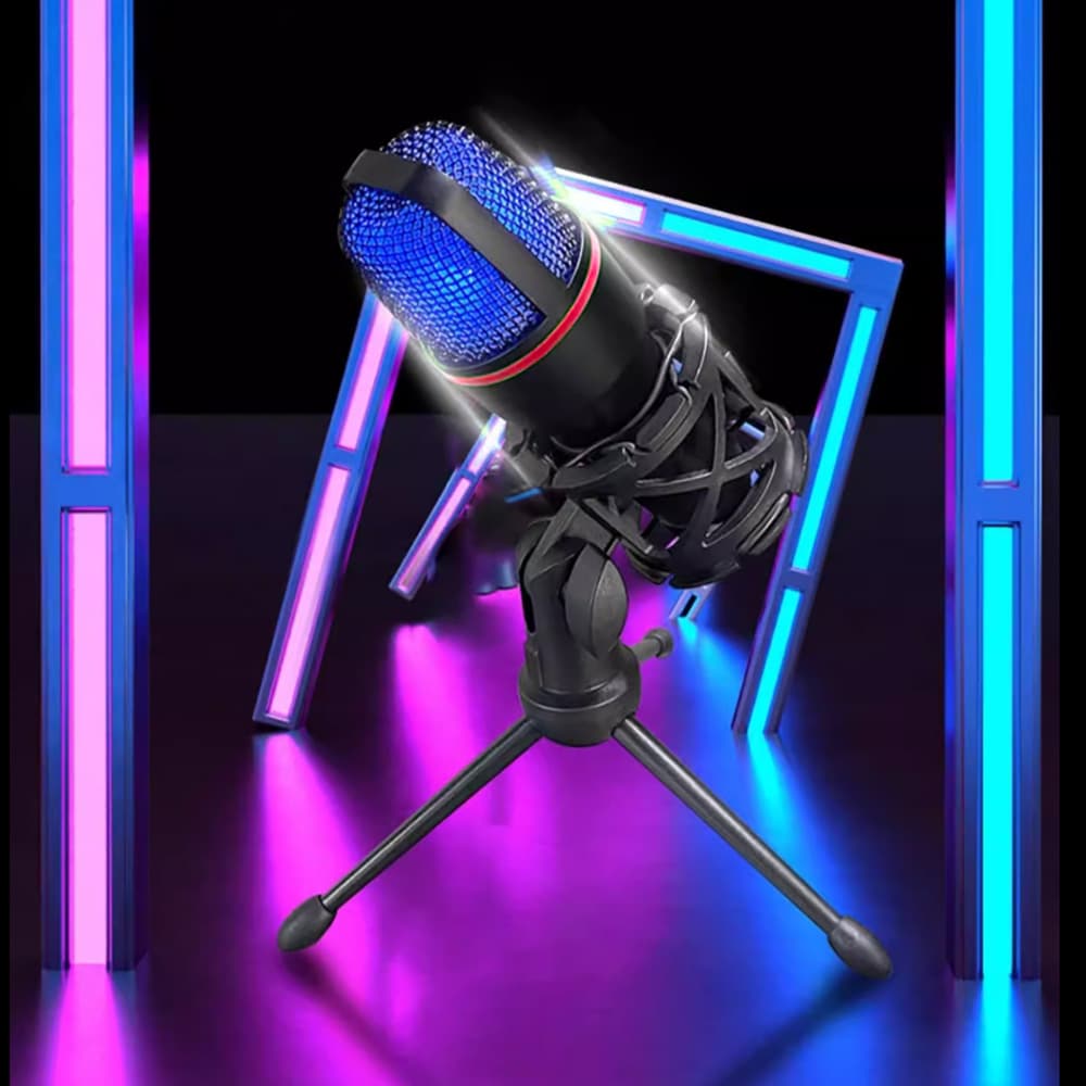 Wozinsky WM-W111 Studijski USB mikrofon z RGB stojalom, črn 6