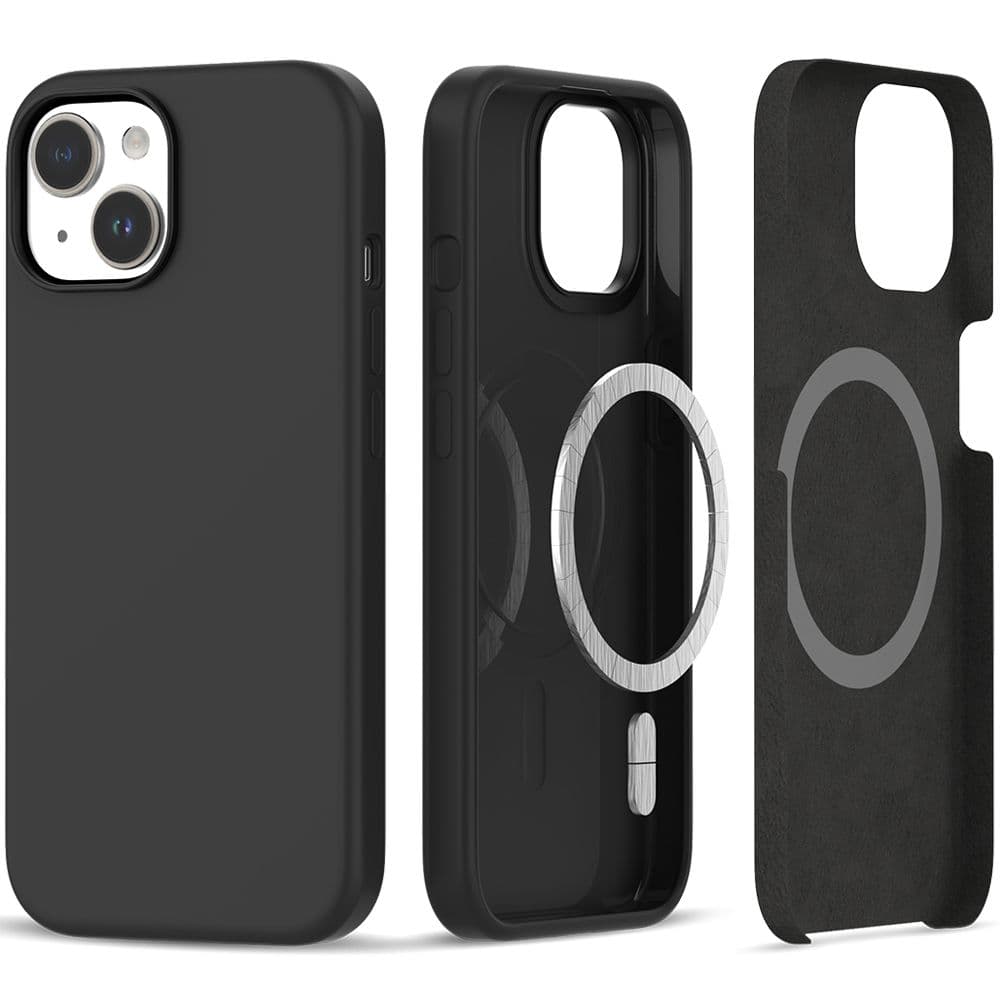 Tech-Protect Silicone MagSafe ovitek za iPhone 15 - mat črna