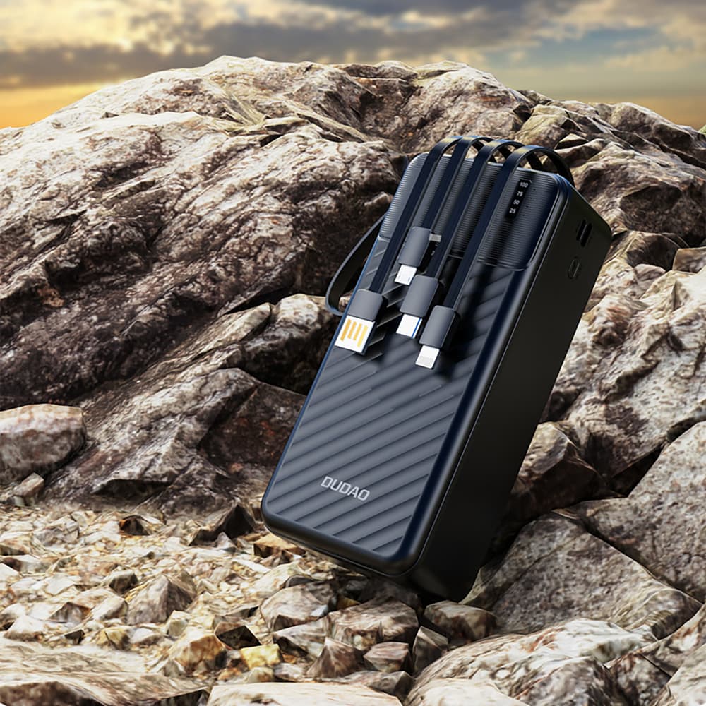 Dudao K11 Max Powerbank 30000mAh s 4 vgrajenimi kabli - črn 5