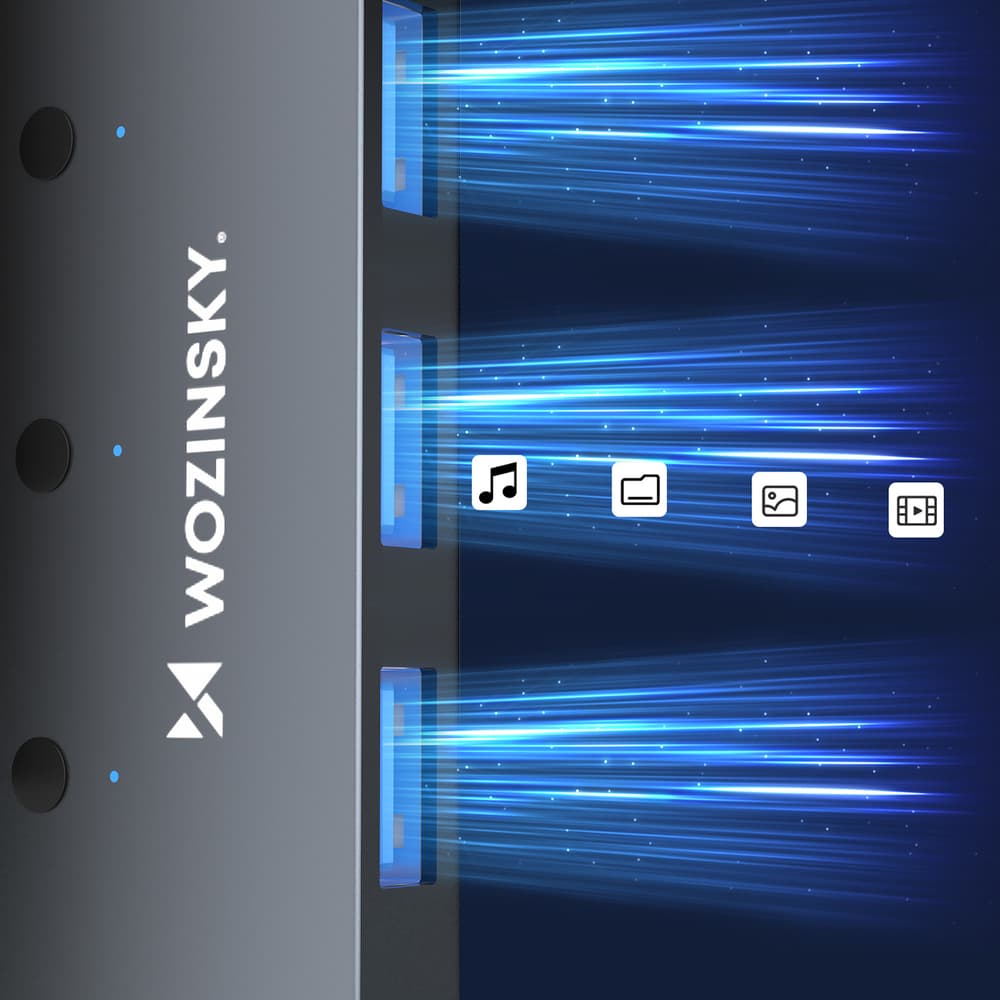 Wozinsky WHS080YSS USB-A 3.0 Hub s 4 priključka i prekidačima - Siva 4
