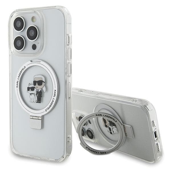 Karl Lagerfeld etui Ring Stand Karl&Choupette MagSafe za iPhone 13 Pro / 13 - belo