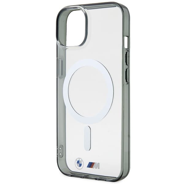 Ovitek BMW Silver Ring MagSafe za iPhone 14 6.1" transparenten 6