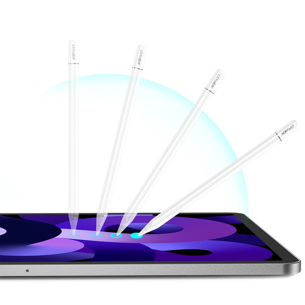 Acefast V3 kapacitivno pisalo za iPad z brezžičnim polnjenjem in 2 zamenljivima konicama - belo 5