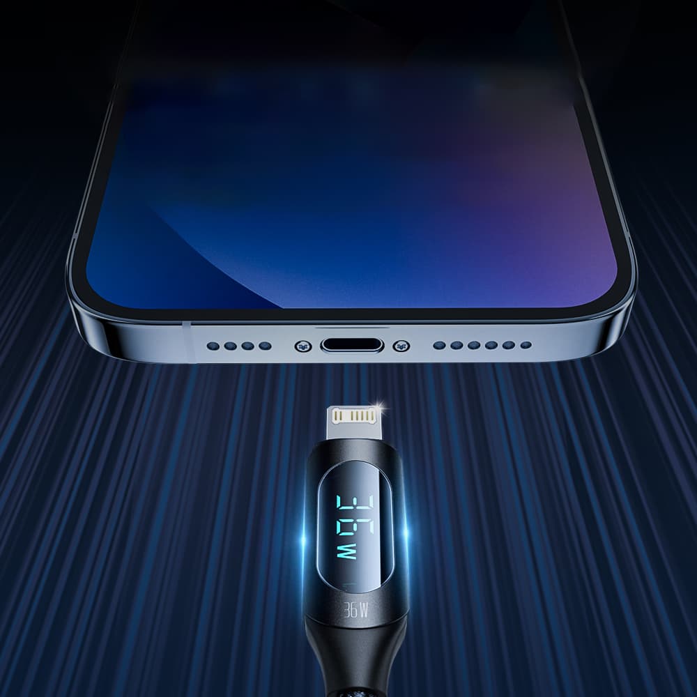 Wozinsky WUCLC1 Lightning - USB-C kabel, 36W, 480Mb/s, 1m - črn 4