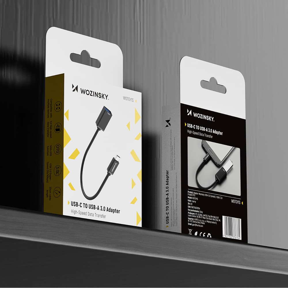 Wozinsky WOTGY1S USB-C 3.0 v USB-A 3.0 OTG adapter - črn 8