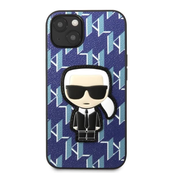 Karl Lagerfeld Monogram Ikonik Patch ovitek za iPhone 13 (6.1") - moder 3