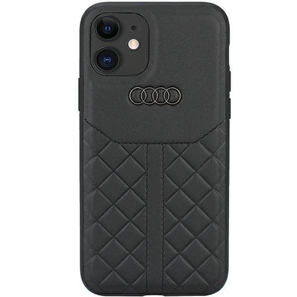 Ovitek Audi iz pravega usnja za iPhone 12/12 Pro 6.1" črn