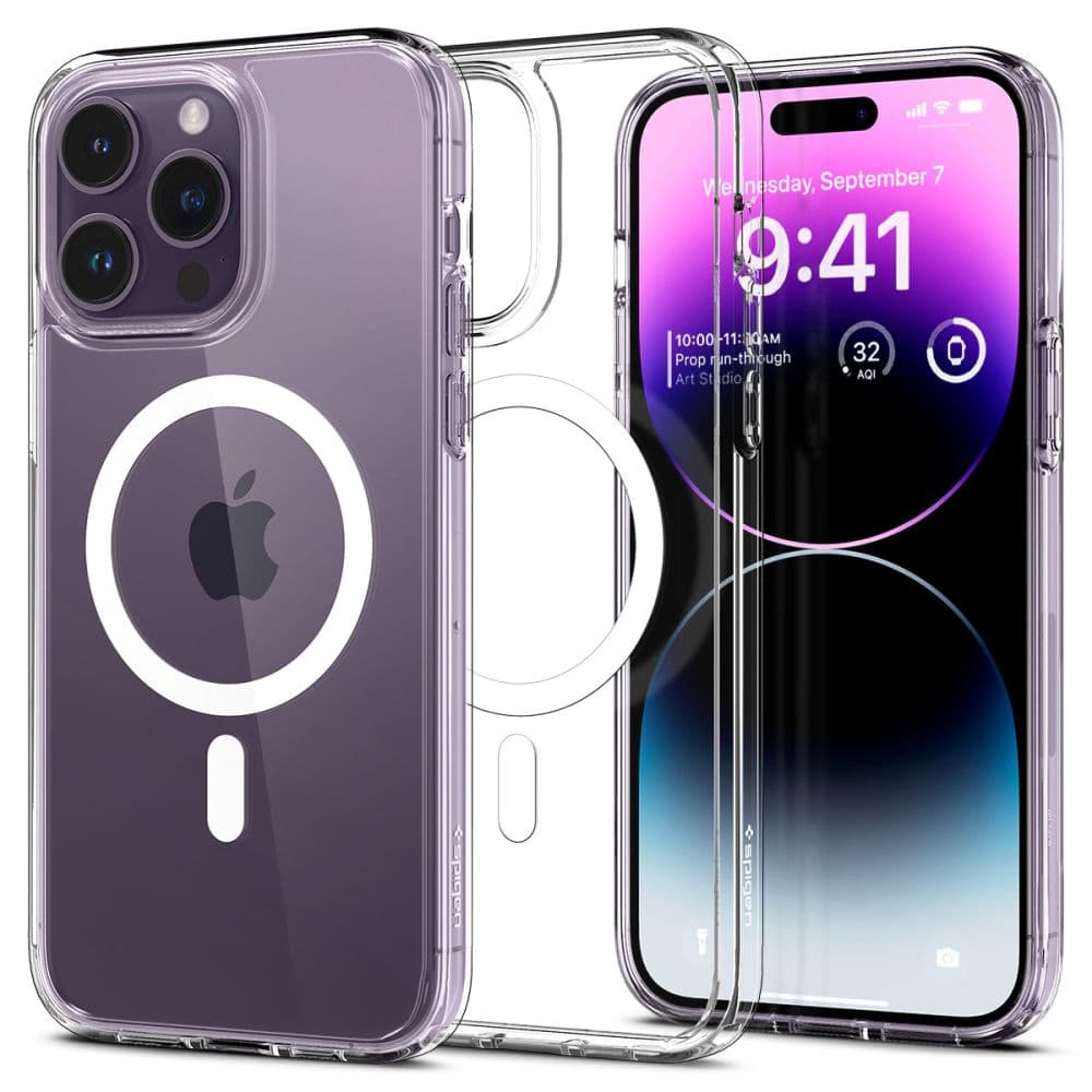 Spigen Ultra Hybrid MagSafe ovitek za iPhone 14 Pro - Prozorna/Bela