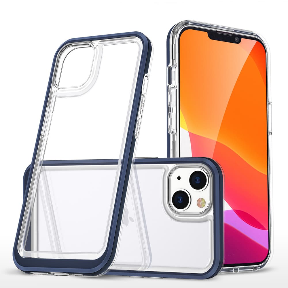 Ovitek Hurtel Clear 3in1 za iPhone 14 Plus, z modrim okvirjem