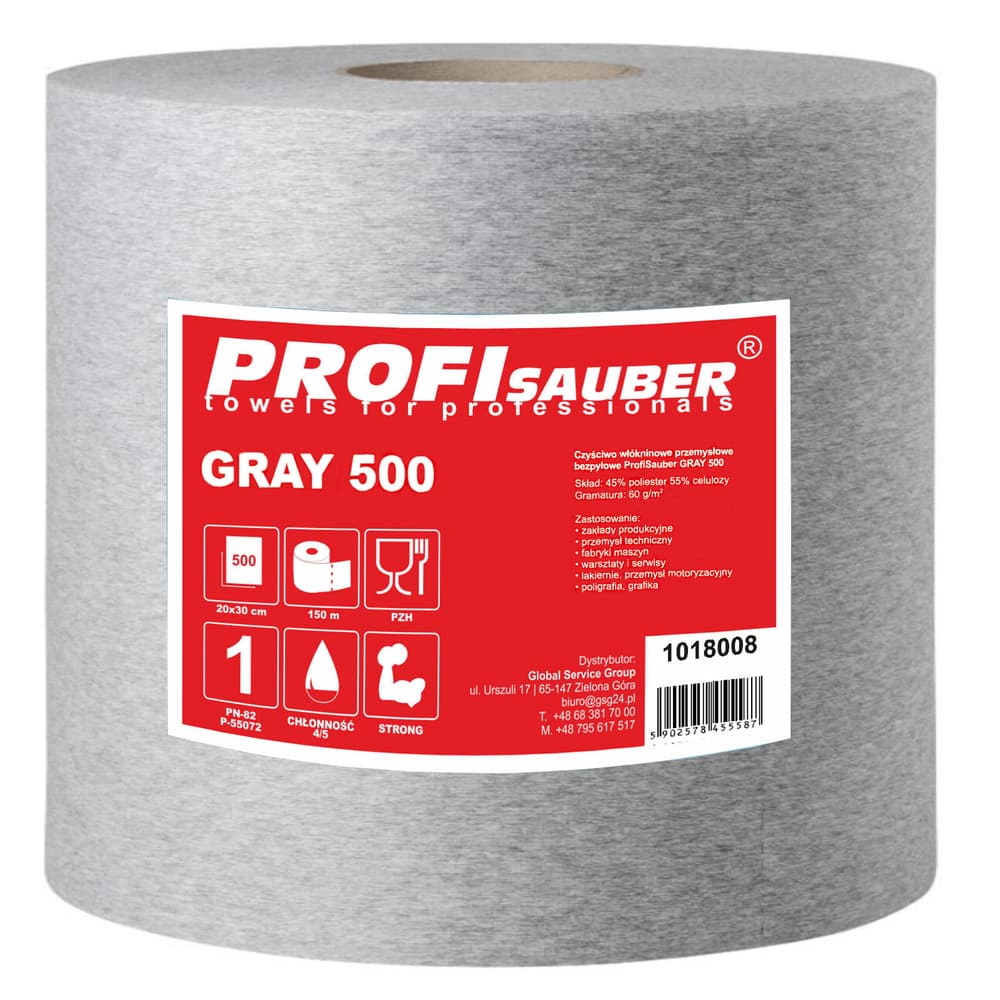 Profi Sauber sivi industrijski brisalni robčki GRAY 500, 500 kosov
