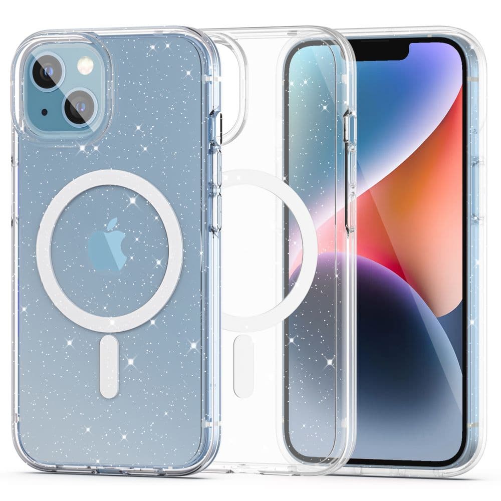 Tech-Protect FlexAir Hybrid MagSafe etui za iPhone 13/14 - Clear Glitter