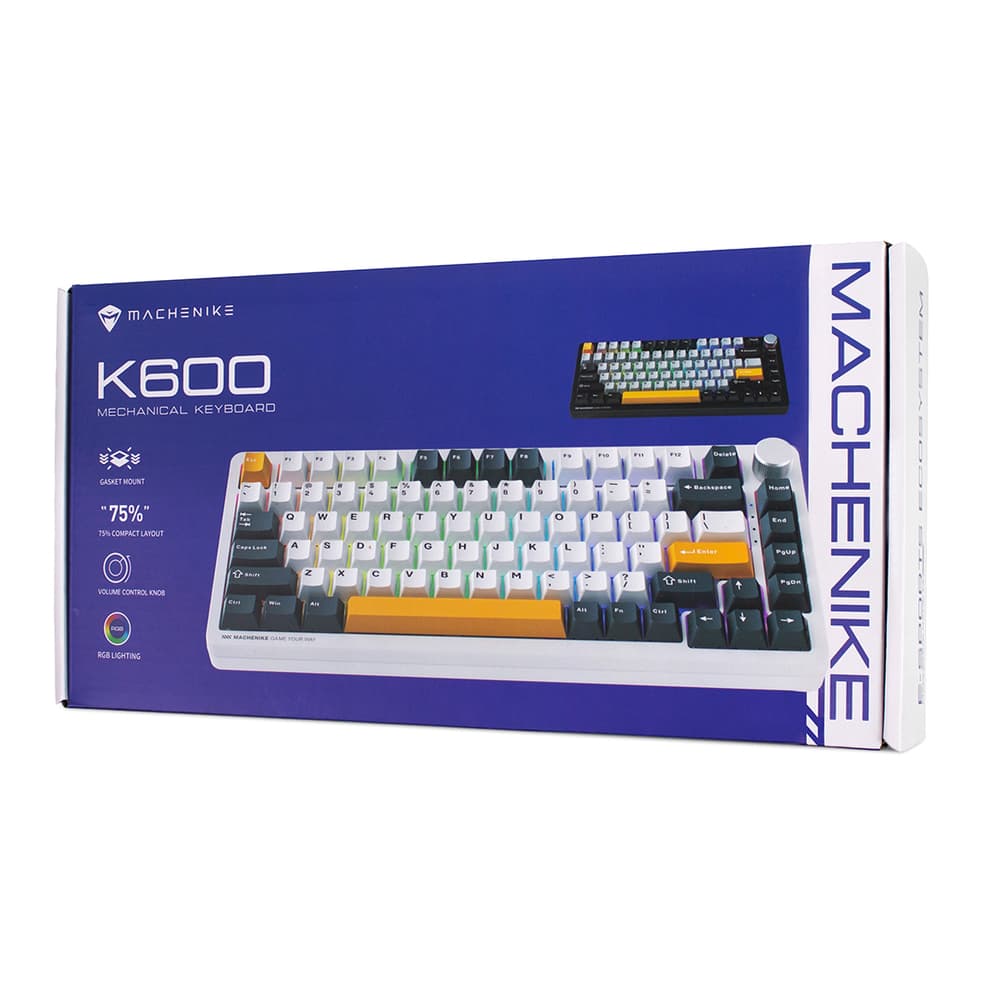 Machenike K600-B82W brezžična mehanska tipkovnica z osvetlitvijo, GR Silver stikalo - Črna 5