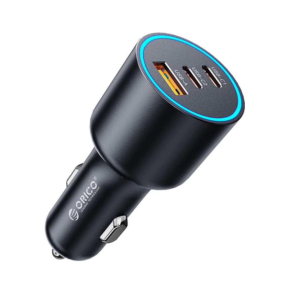 Orico HyperDrive 165W avtomobilski polnilnik, USB-A + 2x USB-C - črn