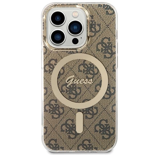Ovitek Guess IML 4G MagSafe za iPhone 15 Pro - rjav 2