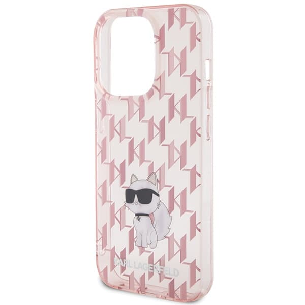 Karl Lagerfeld ovitek za iPhone 15 Pro Max, Monogram Choupette, roza 6